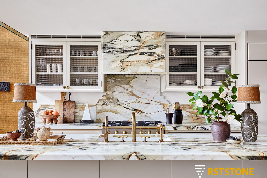 White marble countertops